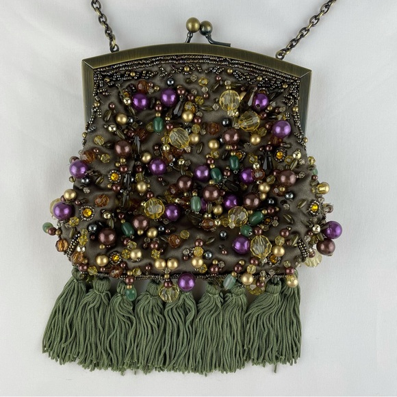 ALDO beaded fringe green purse crossbody bag - Picture 3 of 6